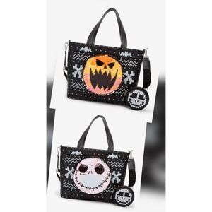 NWT Loungefly Disney Nightmare Before Christmas Jack Reversible Sequin Tote Bag!
